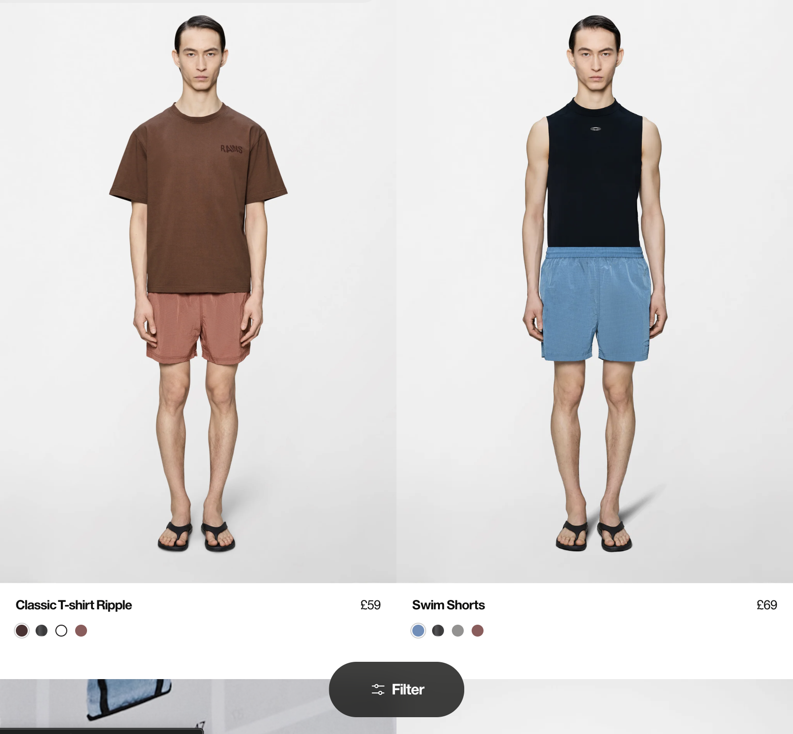 Rains — collection browse and product listing experience